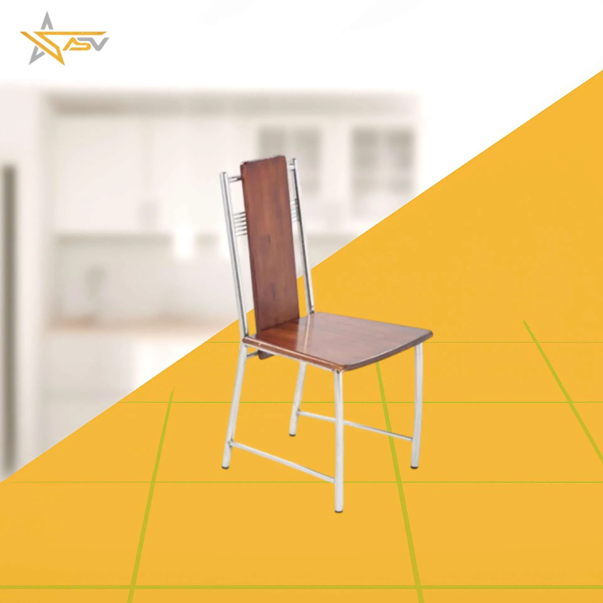 SS Chair with Medium Wood Panel Back